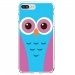 TPU0IP7PLUSCHOUETTE3 - Coque souple pour Apple iPhone 7 Plus avec impression Motifs chouette bleue et rose