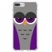 TPU0IP7PLUSCHOUETTE6 - Coque souple pour Apple iPhone 7 Plus avec impression Motifs chouette endormie mauve et grise