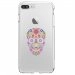 TPU0IP7PLUSSKULLFLEUR - Coque souple pour Apple iPhone 7 Plus avec impression Motifs crâne en fleurs