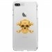 TPU0IP7PLUSSKULLOR - Coque souple pour Apple iPhone 7 Plus avec impression Motifs tête de mort aspect or