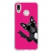 TPU0P20LITECHIENVFUSHIA - Coque souple pour Huawei P20 Lite avec impression Motifs chien à lunettes sur fond fushia