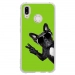 TPU0P20LITECHIENVVERT - Coque souple pour Huawei P20 Lite avec impression Motifs chien à lunettes sur fond vert