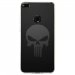 TPU0P8LITE17SKULLCARBONE - Coque souple pour Huawei P8 Lite 2017 avec impression Motifs tête de mort sur fond carbone