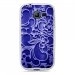 TPU0S7390ARABESQUEBLEU - Coque Souple en gel transparente pour Galaxy Trend Lite avec impression Motifs arabesque bleu