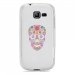 TPU0S7390SKULLFLEUR - Coque Souple en gel transparente pour Galaxy Trend Lite avec impression Motifs crâne en fleurs sur 