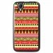 TPU1GOAAZTEQUEJAUNEROUGE - Coque Souple en gel noir pour Wiko Goa avec impression Motifs aztèque jaune et rouge