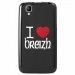 TPU1GOACOEURBREIZH - Coque Souple en gel noir pour Wiko Goa avec impression Motifs coeur rouge I Love Breizh