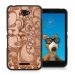 TPU1XPE4ARABESQUEBRONZE - Coque Souple en gel noir pour Sony Xperia E4 avec impression Motifs arabesque bronze