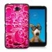 TPU1XPE4ARABESQUEFUSHIA - Coque Souple en gel noir pour Sony Xperia E4 avec impression Motifs arabesque fushia