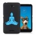 TPU1XPE4BOUDDHABLEU - Coque Souple en gel noir pour Sony Xperia E4 avec impression Motifs bouddha bleu