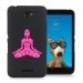 TPU1XPE4BOUDDHAFUSHIA - Coque Souple en gel noir pour Sony Xperia E4 avec impression Motifs bouddha fushia