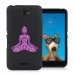 TPU1XPE4BOUDDHAMAUVE - Coque Souple en gel noir pour Sony Xperia E4 avec impression Motifs bouddha mauve