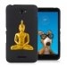 TPU1XPE4BOUDDHAOR - Coque Souple en gel noir pour Sony Xperia E4 avec impression Motifs bouddha or