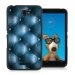 TPU1XPE4CAPITONBLEU - Coque Souple en gel noir pour Sony Xperia E4 avec impression Motifs effet capitonné bleu