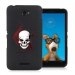 TPU1XPE4SKULLTRIBAL - Coque Souple en gel noir pour Sony Xperia E4 avec impression Motifs tête de mort sur fond tribal