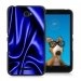 TPU1XPE4SOIEBLEU - Coque Souple en gel noir pour Sony Xperia E4 avec impression Motifs soie drapée bleue