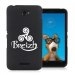 TPU1XPE4TRISKEL - Coque Souple en gel noir pour Sony Xperia E4 avec impression Motifs Triskel celte blanc