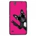 TPU1XPERIAC4CHIENVFUSHIA - Coque Souple en gel pour Sony Xperia C4 avec impression Motifs chien à lunettes sur fond fushia