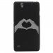 TPU1XPERIAC4MAINCOEUR - Coque Souple en gel pour Sony Xperia C4 avec impression Motifs mains en forme de coeur