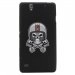 TPU1XPERIAC4SKULLCASQUE - Coque Souple en gel pour Sony Xperia C4 avec impression Motifs tête de mort avec un casque de moto