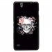 TPU1XPERIAC4SKULLFLOWER - Coque souple pour Sony Xperia C4 avec impression Motifs skull fleuri