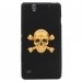 TPU1XPERIAC4SKULLOR - Coque Souple en gel pour Sony Xperia C4 avec impression Motifs tête de mort aspect or